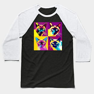 Burmese Cat Pop Art - Cat Lover Gift Baseball T-Shirt